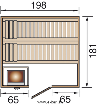 Finn szauna Bergen 2 szauna alaprajza