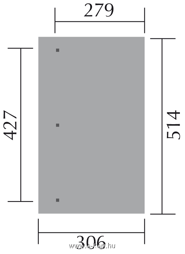 Terasztető nyitott garázs Weka 671 előtető - 514 x 306 cm