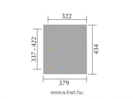 Terasztető polikarbonát fedéssel 5-méretben - 434 x 376 cm