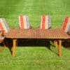 Fa kerti bútor pozícionálható székekkel M908