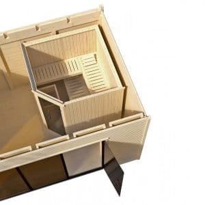 Szaunaház belső elrendezése Cubilis