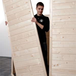 Weka szauna építés panel elemekből szaunakályhával együtt