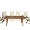 Keményfa kerti bútor pozicionálható székekkel 201-es párnával
