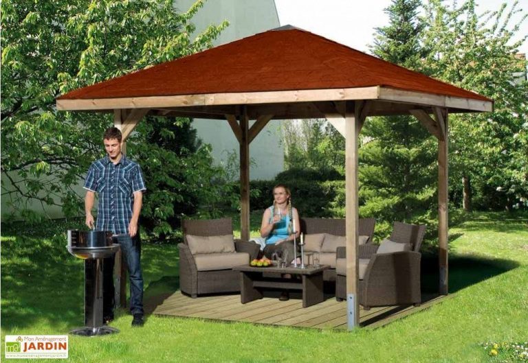 Kerti pavilon négyszügletű kivitel 380x380cm