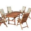 6-8-személyes fa kerti bútor garnitúra összecsukható székekkel