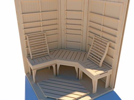 Weka infra szauna belső berendezése