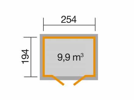 Szerszámtároló faház alaprajza