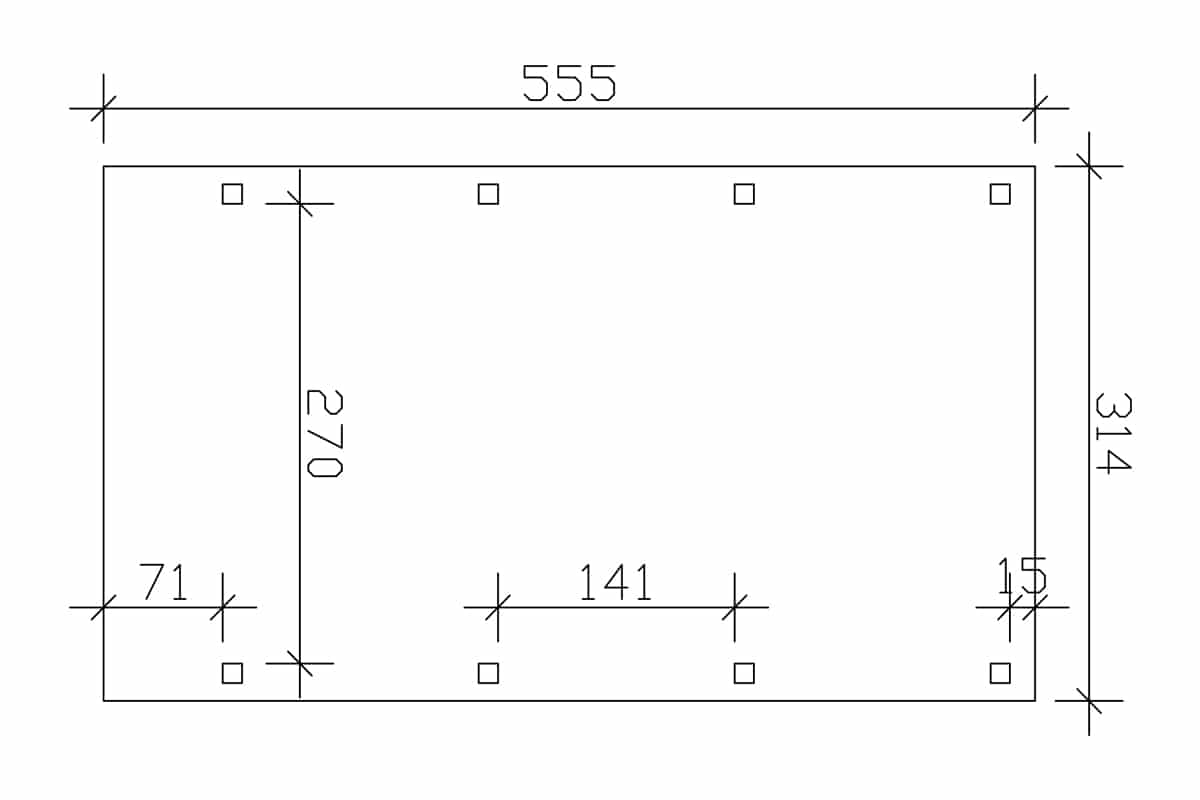 Nyitott garázs alaprajz 314/1