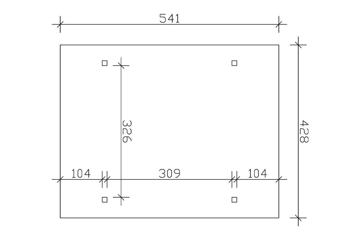Garázstető polikarbonát tetővel Odenwald alapozási mérete
