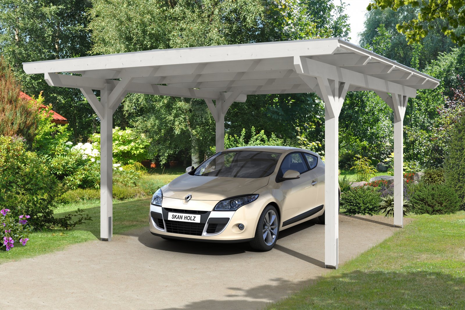 Egyállásos garásztető fehér Odenwald
