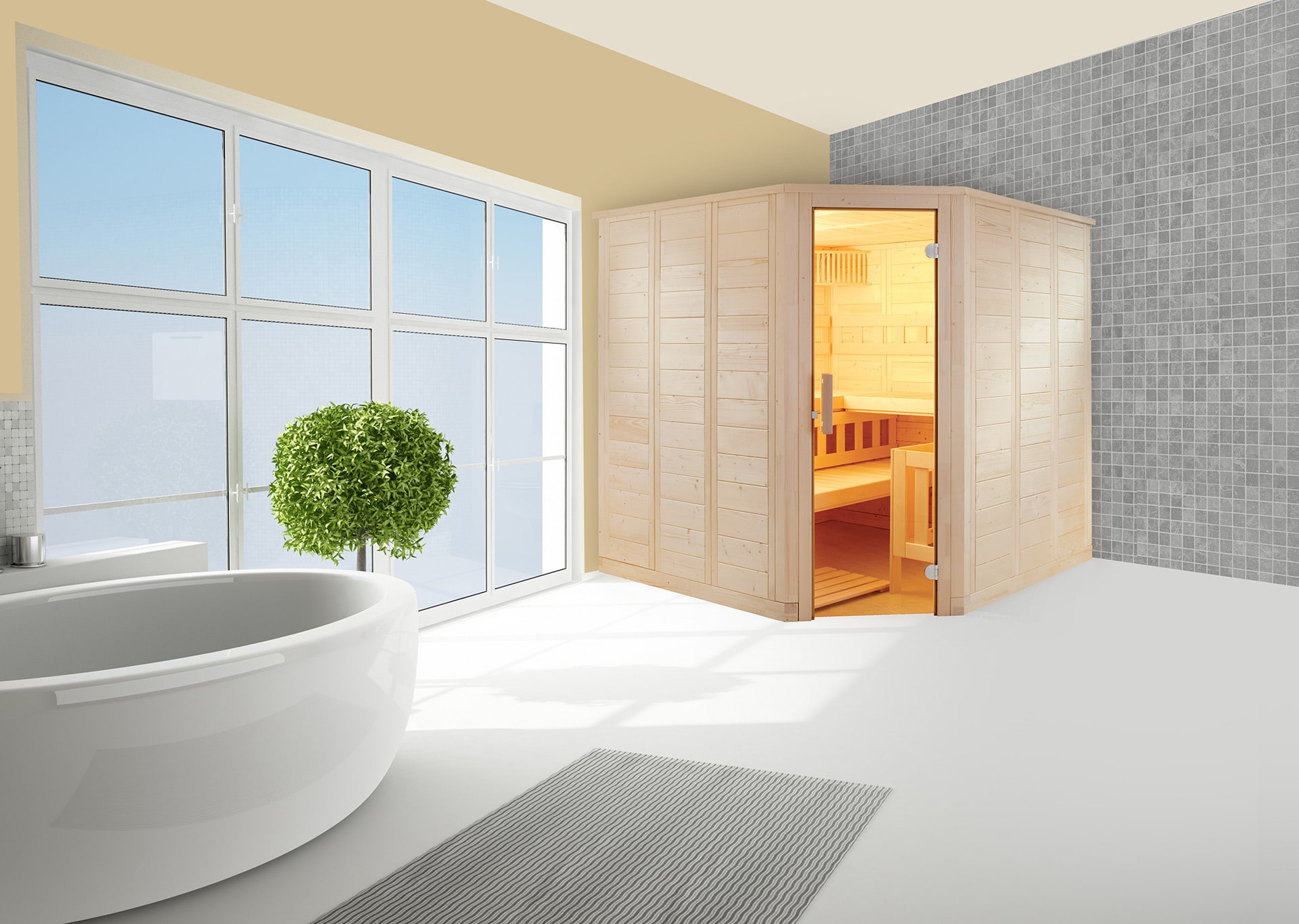 Beltéri finn szauna wellfun 204x204cm - Image 6