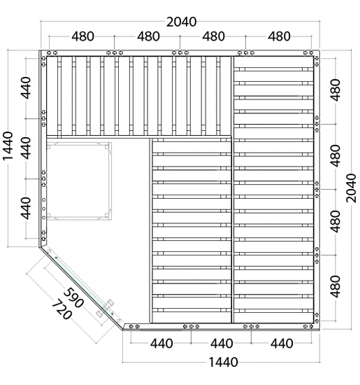 Szauna alaprajz WellfunCorner