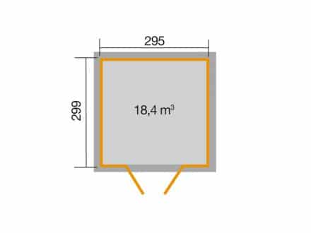 Szerszámtároló faház Weka 226 - 299 x 295 cm , natúr kezeletlen faanyag
