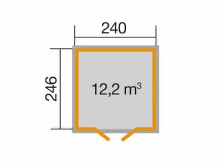 Szerszámtároló faház alaprajza