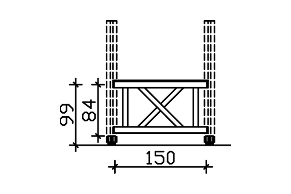 Pavilon-korlát-X-Bruestung-8Eck Pavilon-korlát-X-Bruestung-8Eck