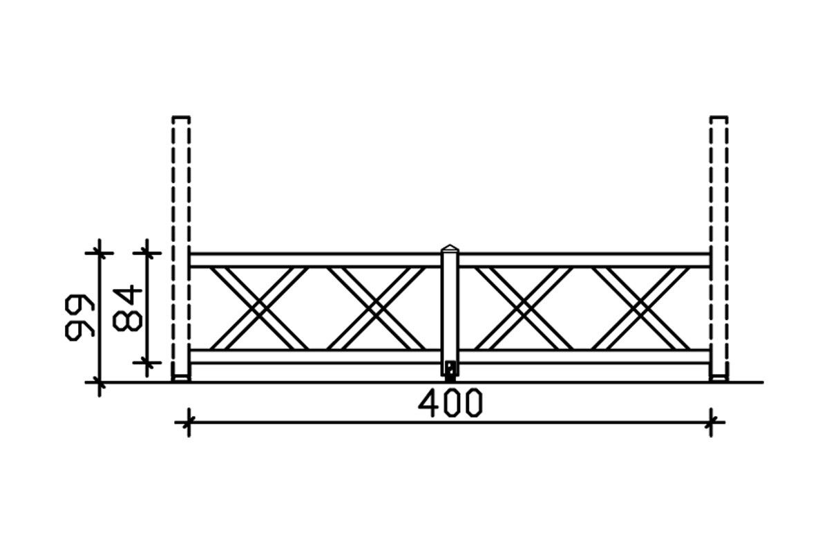 Terasz-korlát-Bruestung-Andreaskreuz-4Eck-400cm Terasz-korlát-Bruestung-Andreaskreuz-4Eck-400cm