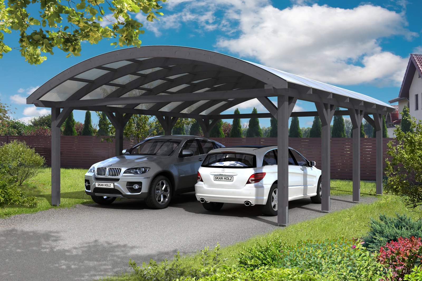 Kétállásos garázs Franken szürke