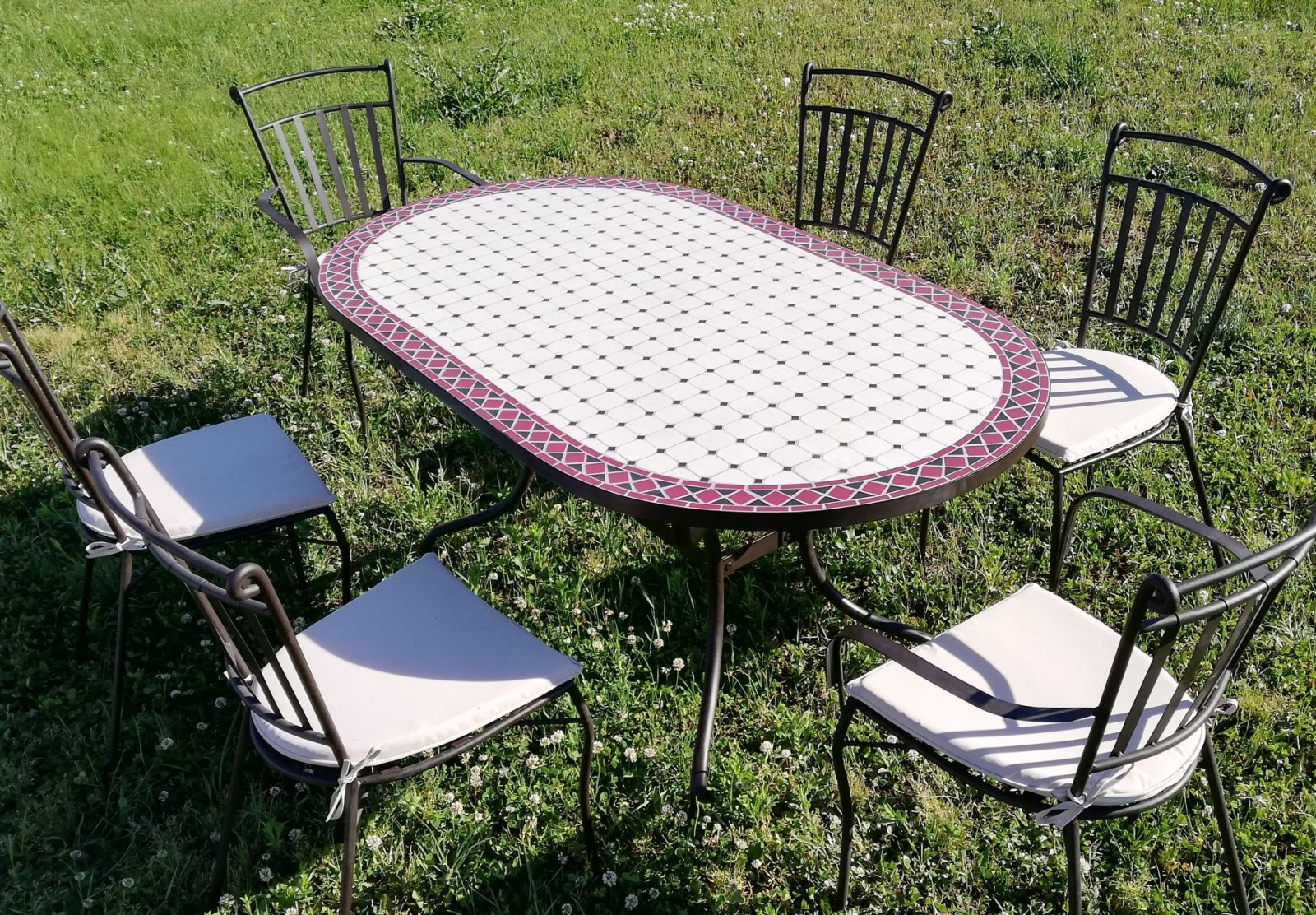 Fém kerti bútor mozaiklapos terasz garnitúra - Image 3