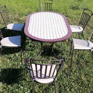 Fém kerti bútor 6 székkel