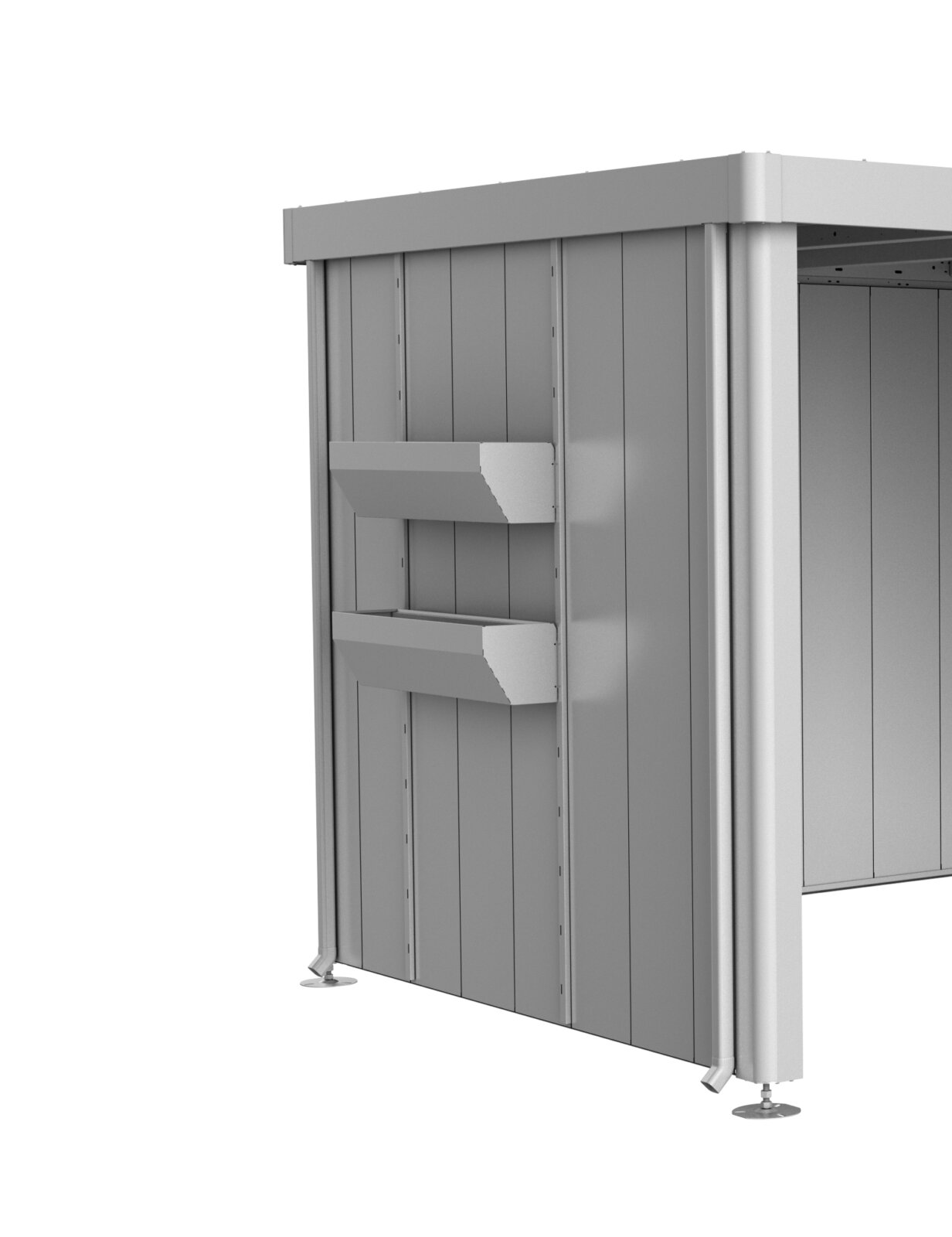 Neo ház oldaltető oldalfala virágtartóval