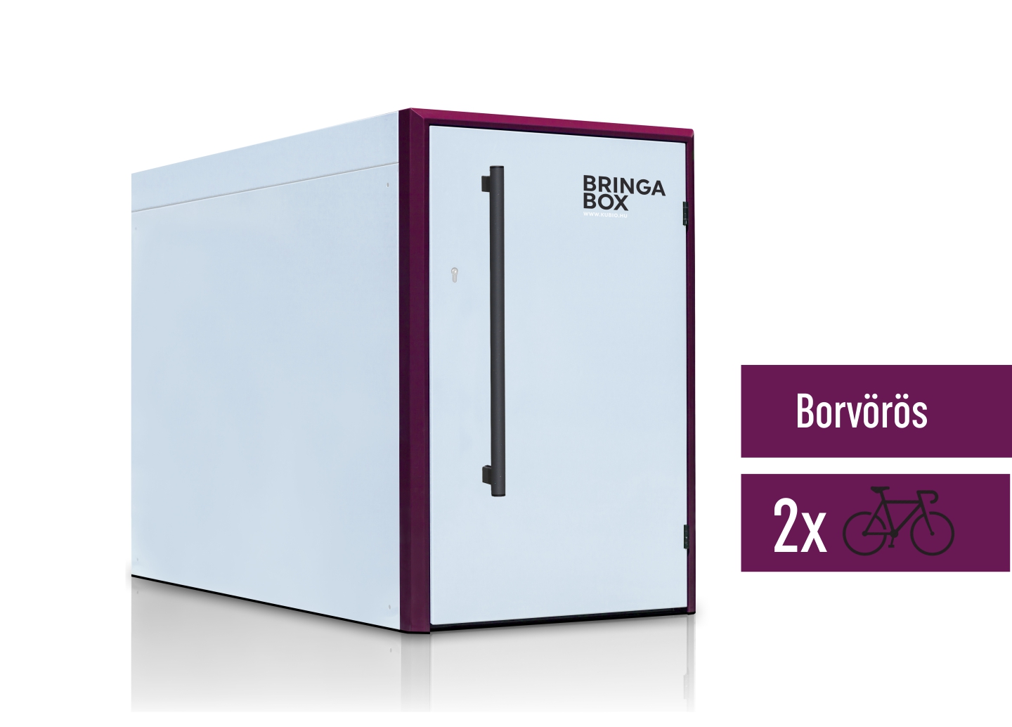 Biciklitároló garázs Kubio borvörös