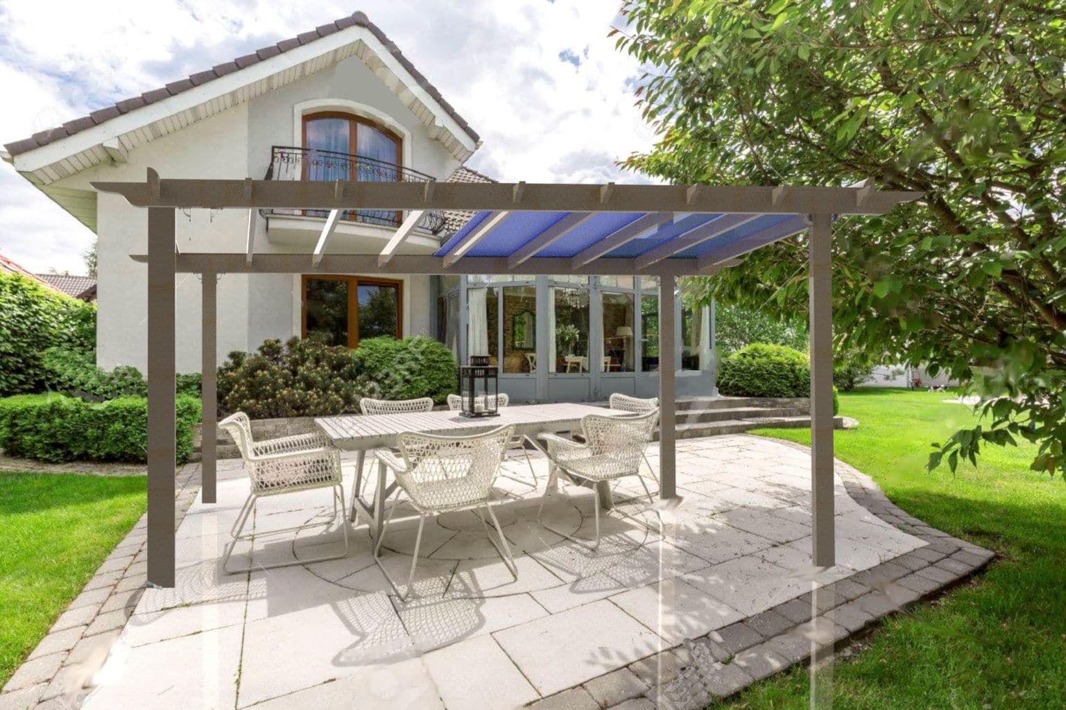 Pergola elhúzható árnyékoló tetővel Camellia - Image 3