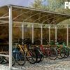 biciklitároló polikarbonát tetővel