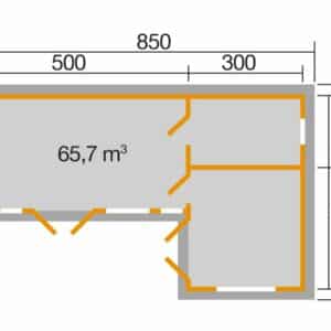 Hétvégi faház alaprajza Weka V442