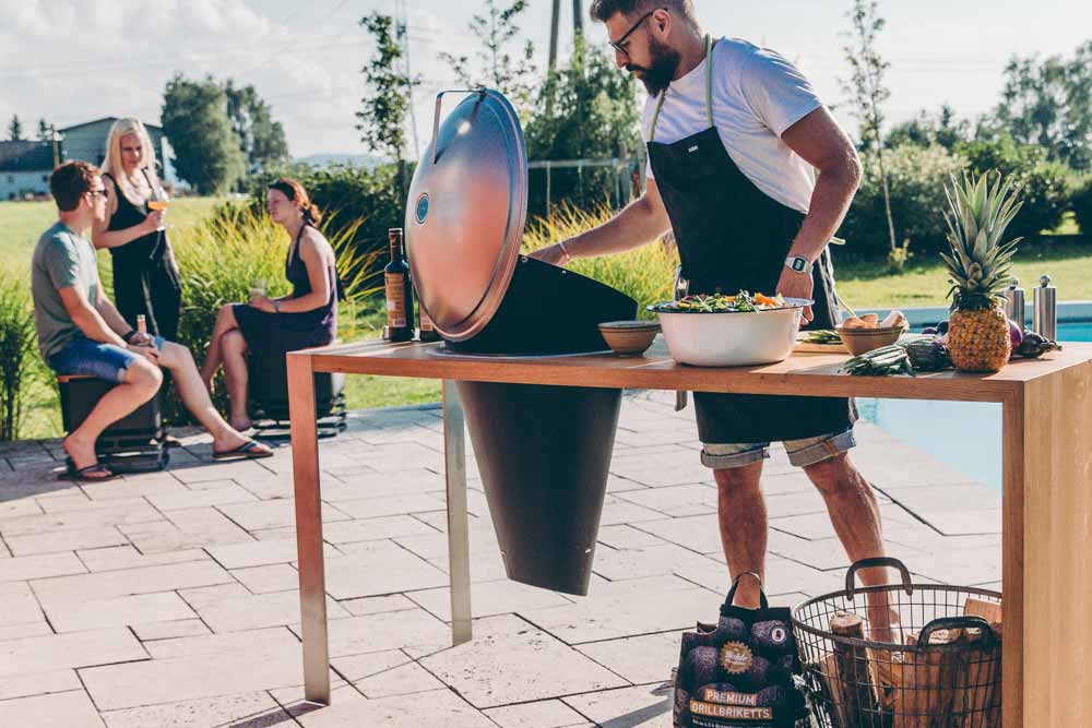 Beépíthető grill faszenes BBQ Höfats Cone