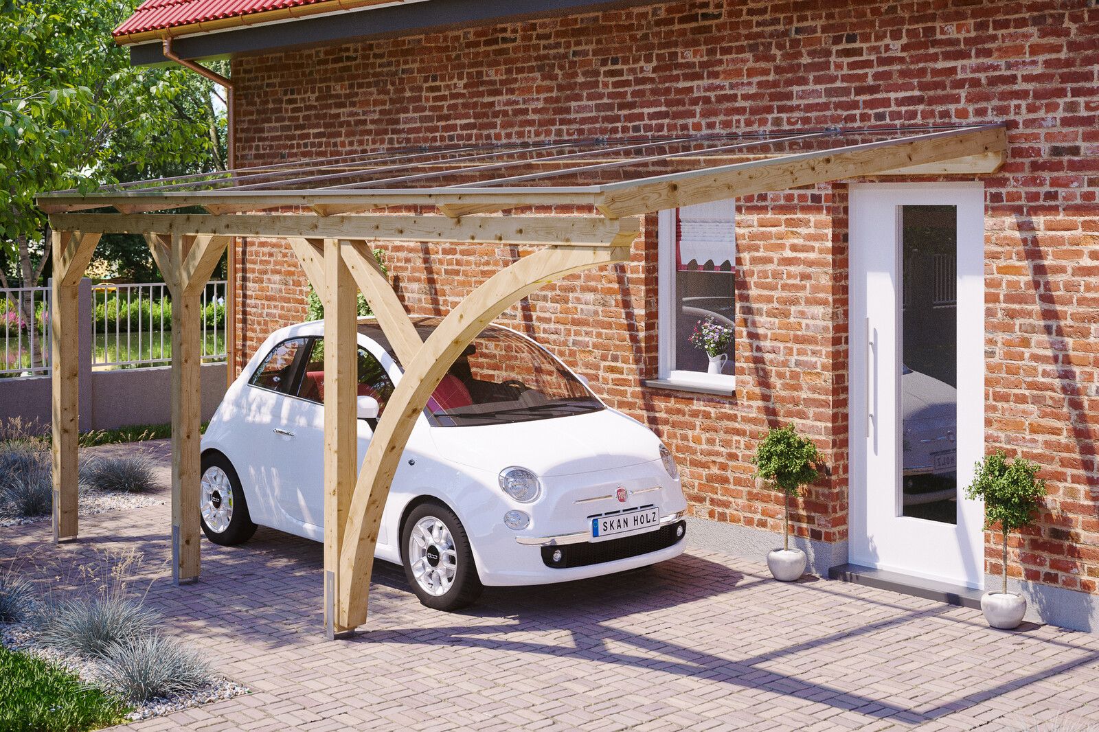 Eifel Carport kész Skanholz garázs