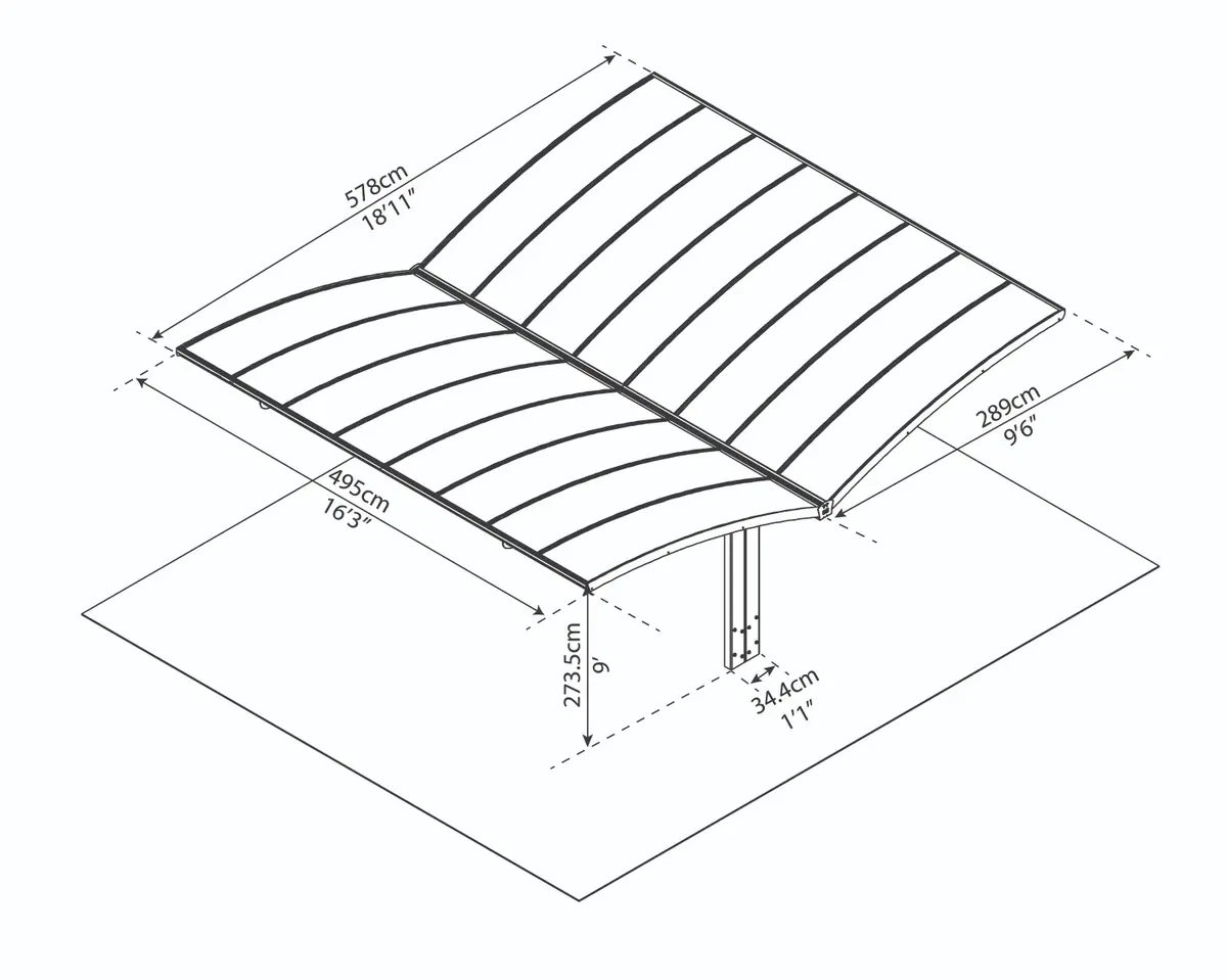 Kocsibeálló-Palram Arizona Y Carport