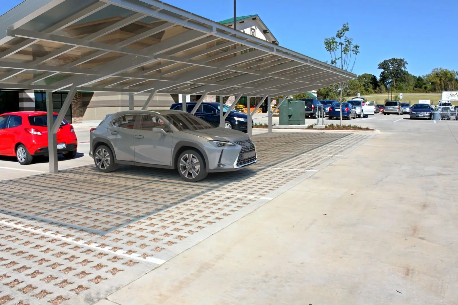 Nyitott garázs TF-Line  Nyitott garázs építés TF-Line