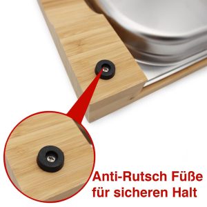 SANTOS bambusz vágódeszka rozsdamentes acél csepptálcával