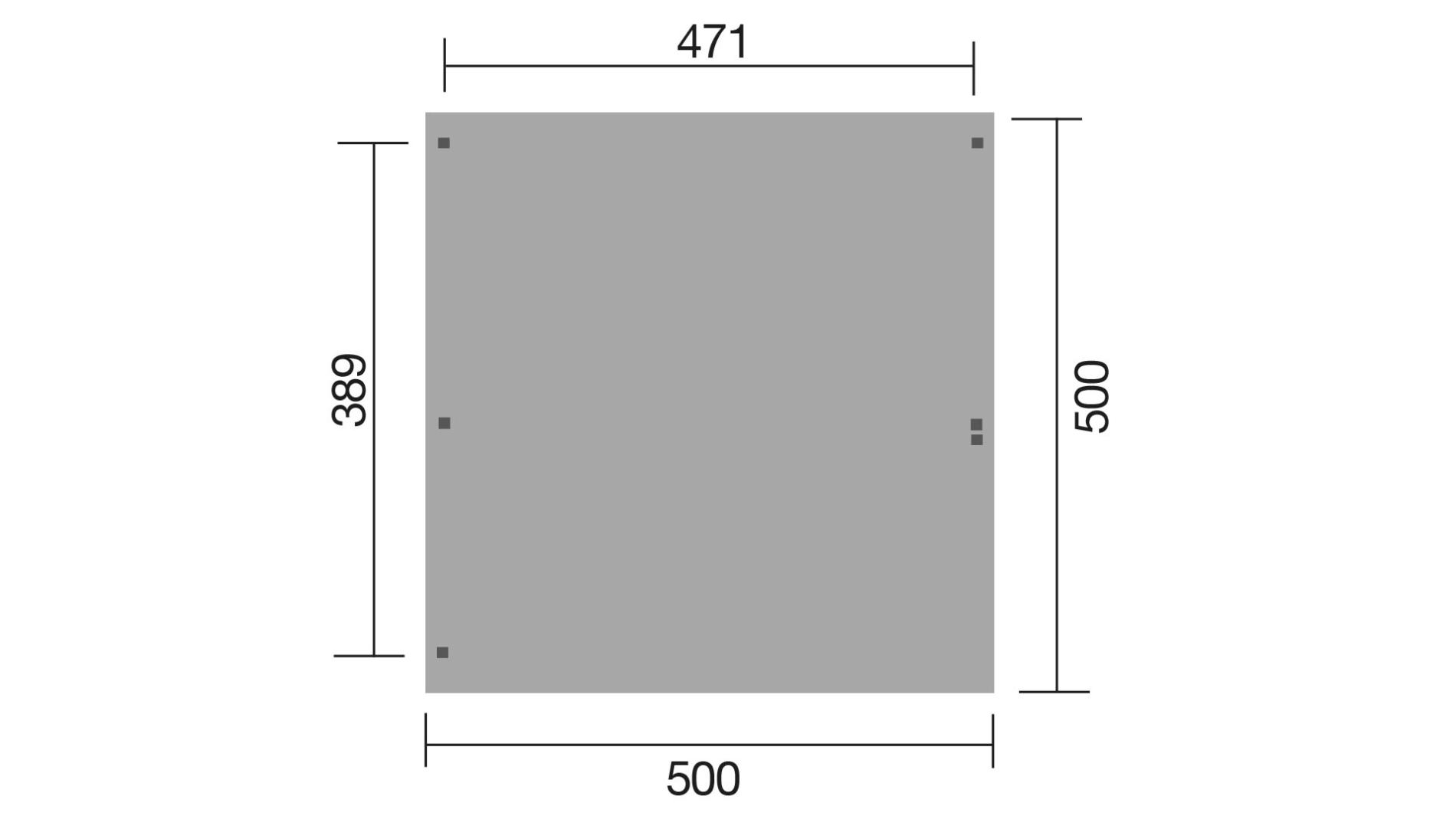 Alapozási méret Weka garázs 616.5050 Garázs alap 616.5050